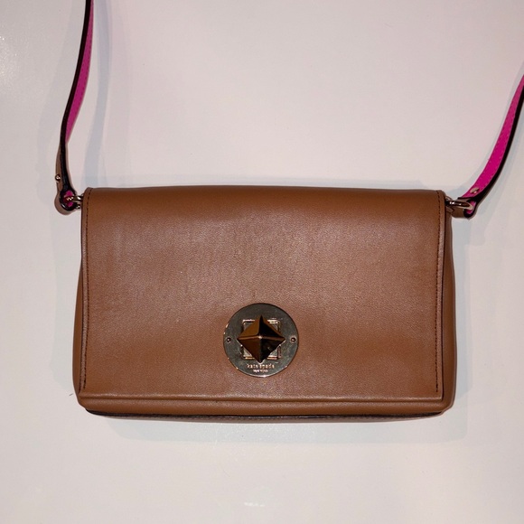 kate spade Handbags - Brown Genuine Leather Kate Spade Crossbody Bag